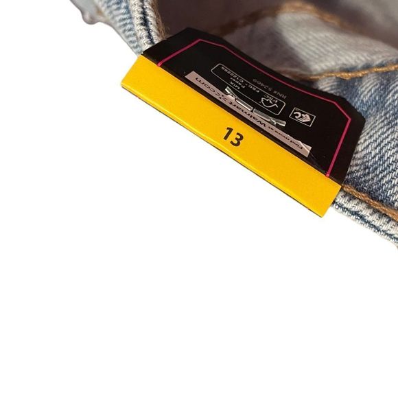 NOBO New Light Wash Super Hi Rise Relaxed Fit 90s Distressed Denim Blue Jeans - Picture 8 of 11